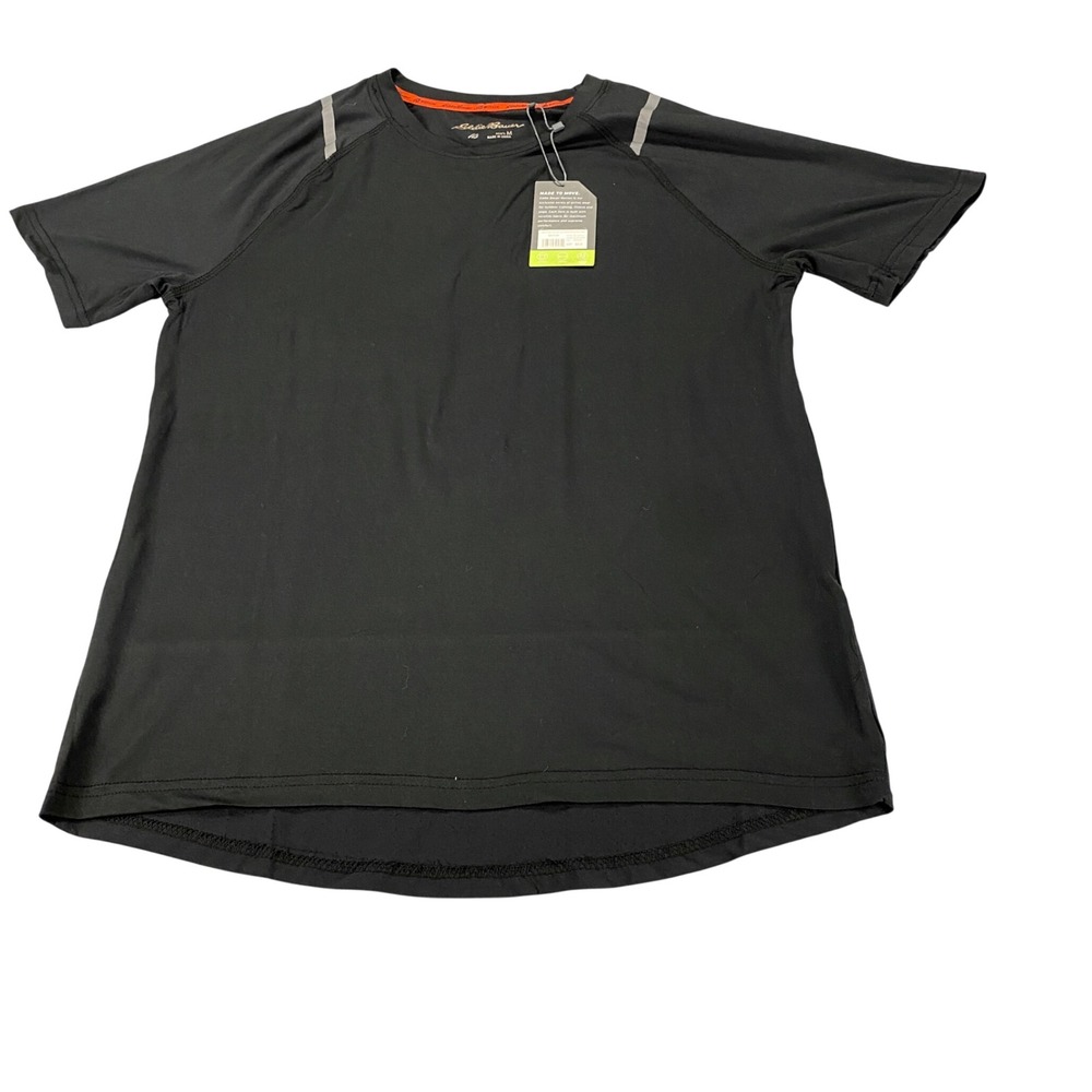 Eddie Bauer Motion Mens Black Onyx Active Crew T-Shirt Medium NWT‎ MSRP$ 68